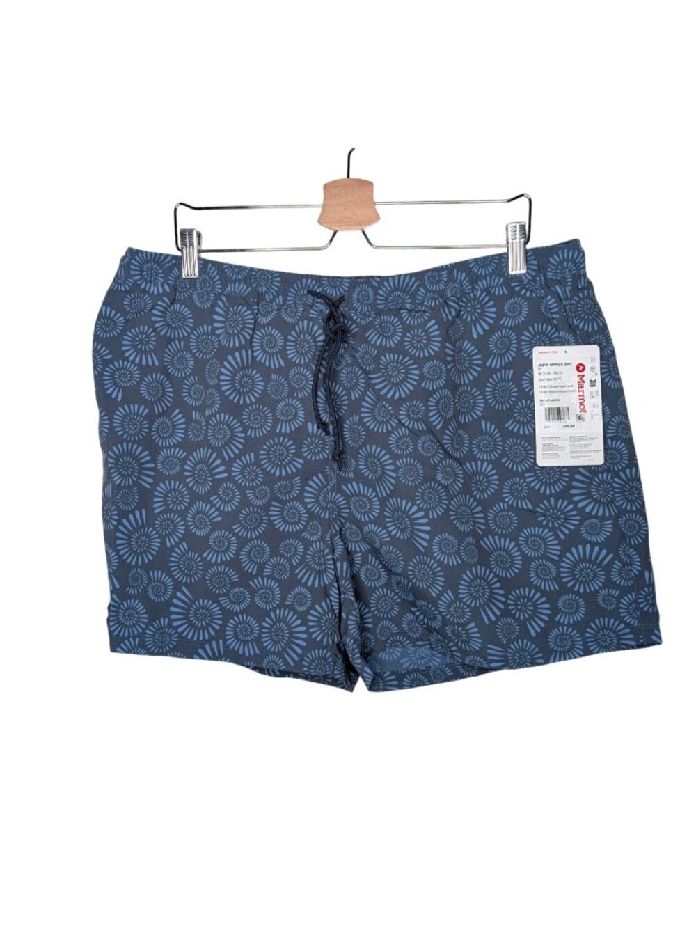 Marmot Juniper Springs Mens 5" Shorts XL Thunderhead Fossil Blue UPF 50